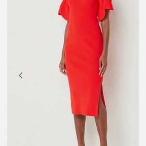 Ted Baker Red Rib Bodycon figure hugging dress Ted size 2 US 8
